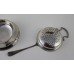 Sterling Silver Tea Strainer & Stand Birmingham 1945