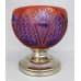 Fine Amethyst Sunburst Orange Overlay Crystal Silver Footed Centrepiece