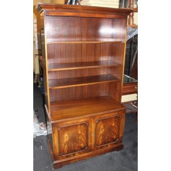 Tall Flame Mahogany Bookcase Cupboard 