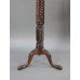 Tall English Carved Mahogany Victorian Twisted Stem Torchère