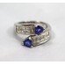 Tanzanite & Diamond Crossover White Gold Ring