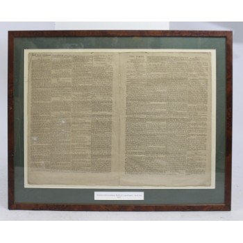 "Nelson's Commendation Battle of Copenhagen" The Times 1801 Framed