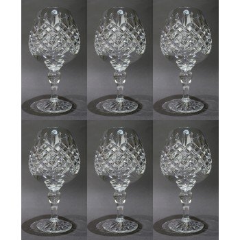 Set of 6 Tudor Crystal "Beaufort" Wine Goblets