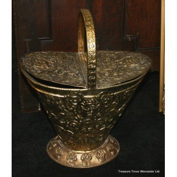 Ornate Victorian Repousse Coal Log Bucket