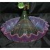 Victorian Style Vaseline & Cranberry Glass Epergne