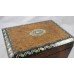 Victorian Inlaid Amboyna Mother of Pearl Sewing Box