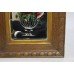 Victorian Painted Mirror Set in Heavy Oak Frame