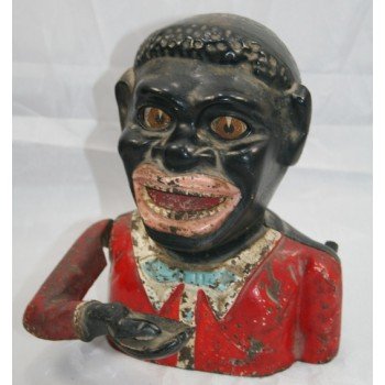 Vintage Cast Iron Jolly Negro Money Box