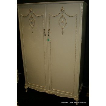 Vintage Olympus Cream Louis XV Style Double Wardrobe