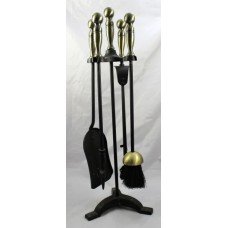 Vintage Metal Iron Four Piece Fire Companion Set