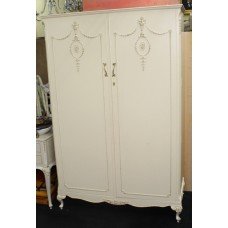 Vintage Olympus Cream Louis XV Style Double Wardrobe