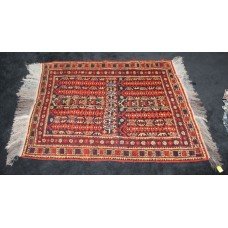 Old Vintage Red Prayer Mat Rug Afghanistan Approx 3 x 5 ft