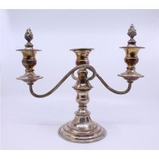 Vintage Sheffield Silver Plated Three Light Candelabra