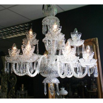 Cut Glass 12 Arm Waterford Dressed Crystal Chandelier