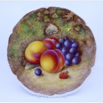 Worcester Fruit Plate Hand Painted by Harry Ayrton